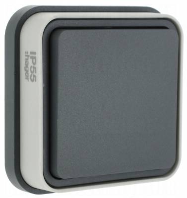 Va et vient 10A Hager Cubyko encastr� complet gris