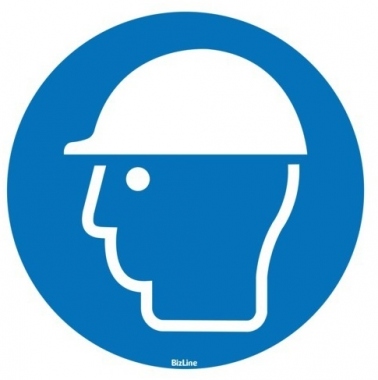 Etiquette adh�sive - Vinyle - Ronde - CASQUE DE PROTECTION - Lot de 1 - Bizline 730713