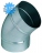 Coude � 45 degr�s diam�tre 125 mm en acier galvanis�