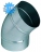 Coude � 45 degr�s diam�tre 160 mm en acier galvanis�