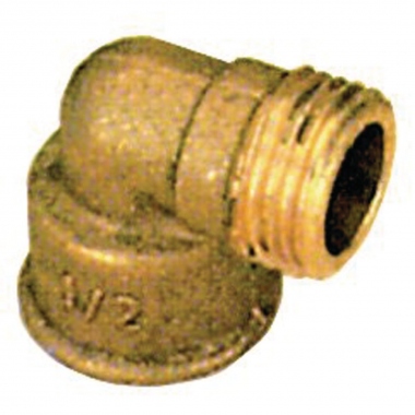 Coude en laiton � visser - M�le / Femelle - Egal brut - 15 x 21 - Sachet de 10