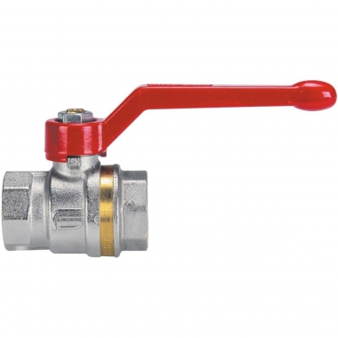 Robinet � sph�re en laiton - Femelle / Femelle - 1 pouce 1/2 - Effebi Aster - Levier aluminium Rouge