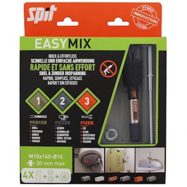 Cheville mcano-chimique - Spit Easy-Mix - 10 x 140 mm - Blister de 4 - Spit 060231