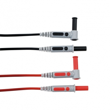 Jeu de 2 cordons m�les coud� et droit en Silicone rouge et noir surmoul�s Chauvin Arnoux