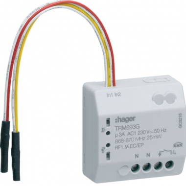 Module 2 entr�es + 1 sortie - 230 Volts - Hager KNX Radio - Hager TRM693G