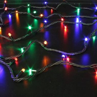 Guirlande - 20 M�tres - 200 LED - Multicolore - Fixe - Cable noir - Festilight 50385-2-BM-Z