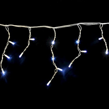 Rideau stalactite - LED - 3 x 0.6 M�tres - 144 LED - Blanc - 16 Descentes - Festilight 50421-16-W0-Z