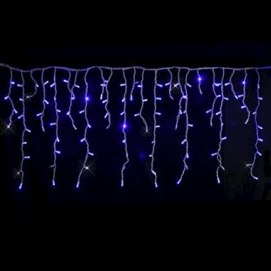 Rideau stalactite - LED - 4.5 x 0.8 M�tres - 280 LED - Bleu p�tillant - Festilight 54422-60-W3-Z