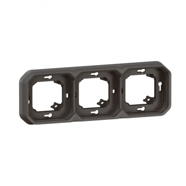 Plaque d'encastrement - 3 Postes - Horizontal ou vertical - Anthracite - Legrand Plexo 069608L
