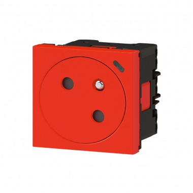 Prise de courant - 2P+T - Rouge - Surface - A voyant - Legrand 077128L