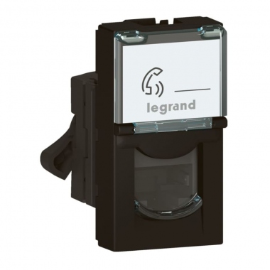 Prise RJ45 - Cat�gorie 6 - FTP - 1 Module - Noir Mat - Legrand Mosaic 079162L