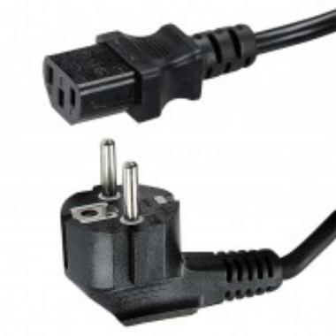 Cordon d'alimentation - 1 fiche 2P+T m�le coud�e � 90 vers 1 prise IEC C13 F - Erard 8518