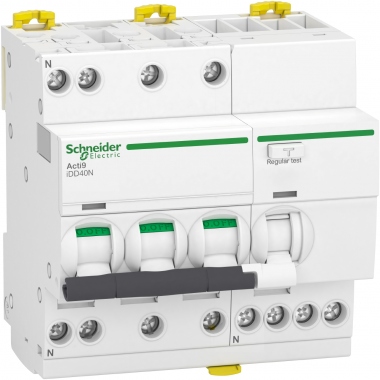 Disjoncteur diff�rentiel - IDD40N - 3P+N - 20A - Courbe C - 30 mA - Type ASI - 10 kA - Schneider Electric A9DB3720