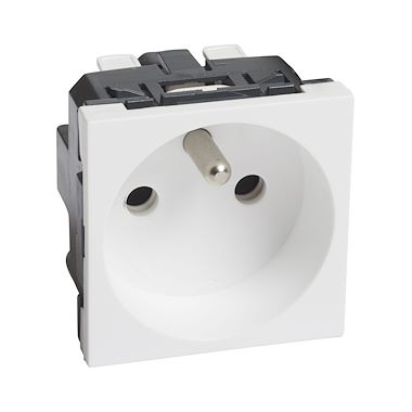 Prise 2P+T - Logix - Borne Auto - Blanc - Planet Wattohm PW49051