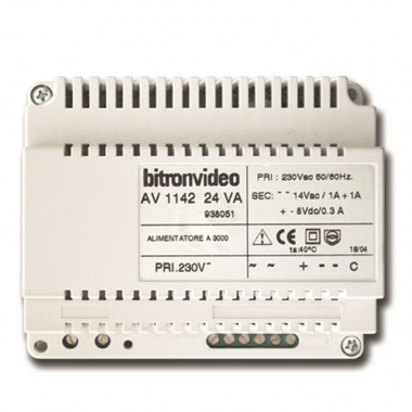 Alimentation - Pour portier - 8.5 Vcc/12 Vca - 5 Fils - Bitron UAV1142