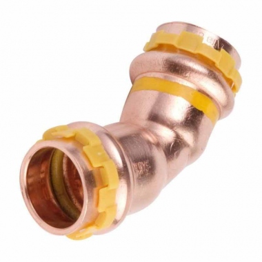 Coude � sertir 45� - Tube Cuivre - Femelle / Femelle - 35 mm - Comap SudoPress Gaz