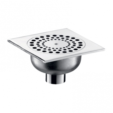 Siphon de sol - � encastrer - Diam 40 - Laiton chrom� - 140 x 140 - Garde eau 18mm - Delabie 684000