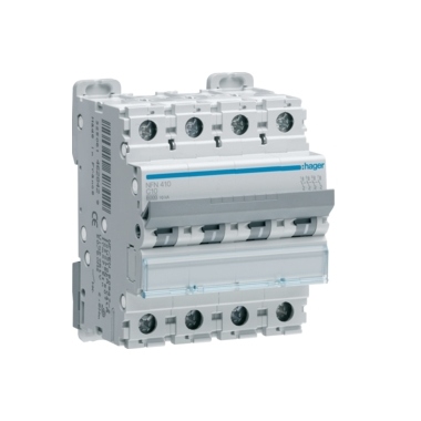 Disjoncteur Hager - 4 P�les - 63A - 6kA - Courbe C - Vis / Vis