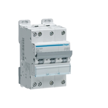 Disjoncteur Hager - 3 P�les + Neutre - 40A - 6kA - Courbe C - Vis / Vis