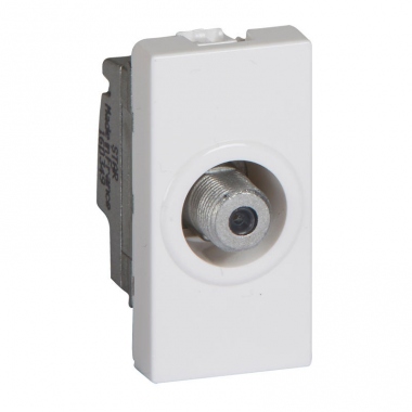 Prise - TV simple - Type F - 1 module - Blanc - Legrand Mosaic 078790