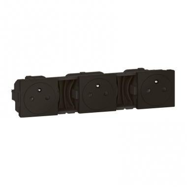 Prise de courant - pr�cabl�e - 3 x 2P+T - Surface - Noir Mat - Legrand 079136L