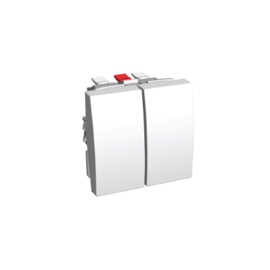 Va et Vient + Bouton Poussoir 10 A - Blanc - Schneider Altira