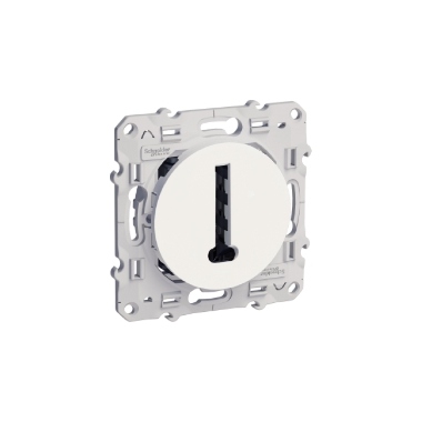 Prise T�l�phone en T - Blanc - Fixation par Vis - Schneider Odace