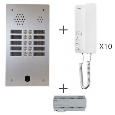 Kit audio - 10 appel - 2 Fils Bus - Programm� - Urmet KA83/210