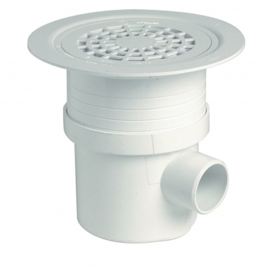 Siphon de sol plastique - Avec grille - Blanc - PVC - SV - Diam 50 / 63mm - Nicoll SITAR