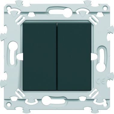 Bouton poussoir - Double - Anthracite - Hager Essensya WE044A