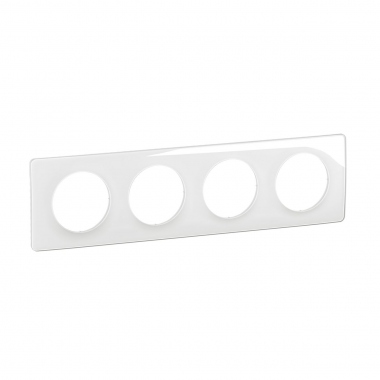 Plaque de finition - 4 Postes - Blanc �maill� - Legrand C�liane CP0004