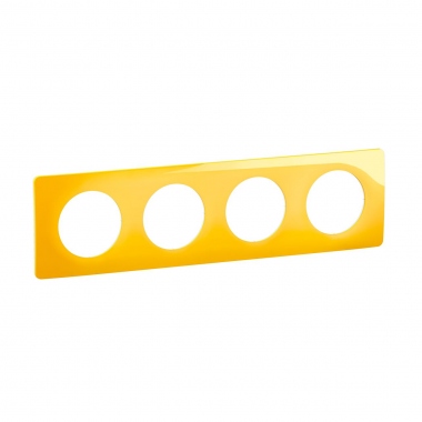 Plaque de finition - 4 Postes - Jaune safran - Legrand C�liane CP0404