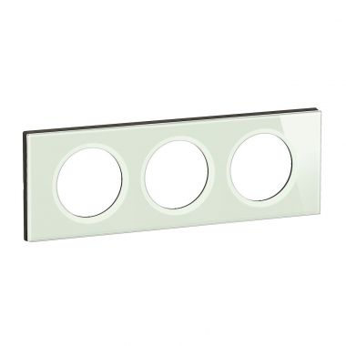 Plaque de finition - 3 Postes - Verre opale Blanc - Legrand C�liane CP2003