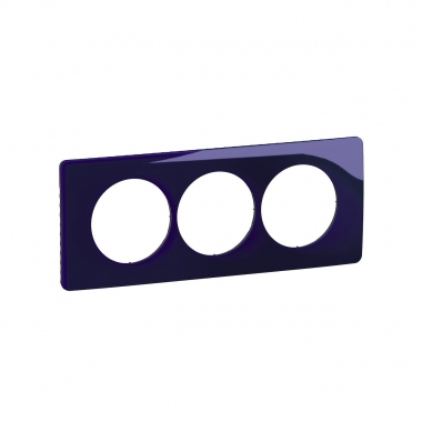 Plaque de finition - 3 Postes - Entraxe 57 mm - Bleu de four - Legrand C�liane CP0307