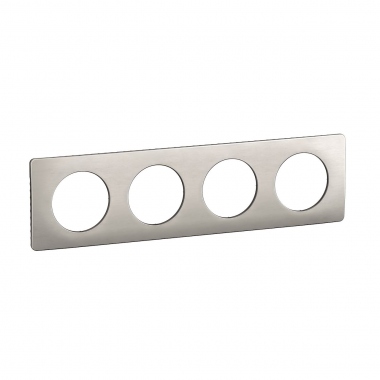 Plaque de finition - 4 Postes - Aluminium satin� - Legrand C�liane CP1704