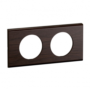 Plaque de finition - 2 Postes - Fr�ne wengue - Legrand C�liane CP2502