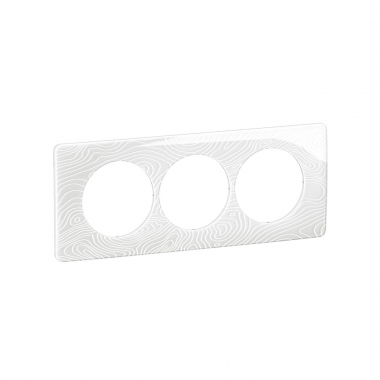 Plaque de finition - 3 Postes - Entraxe 57 mm - Blanc relief - Legrand C�liane CP0607