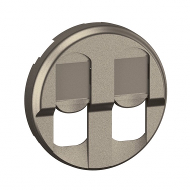 Enjoliveur - Pour prise RJ45 - Double - Titane - Legrand C�liane CT2346