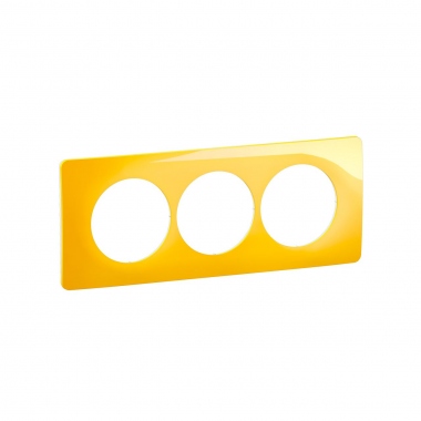 Plaque de finition - 3 Postes - Entraxe 57 mm - Jaune safran - Legrand C�liane CP0407