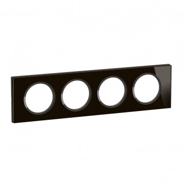 Plaque de finition - 4 Postes - Verre onyx noir - Legrand C�liane CP1904