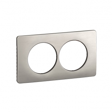 Plaque de finition - 2 Postes - Entraxe 57 mm - Aluminium satin� - Legrand C�liane CP1706