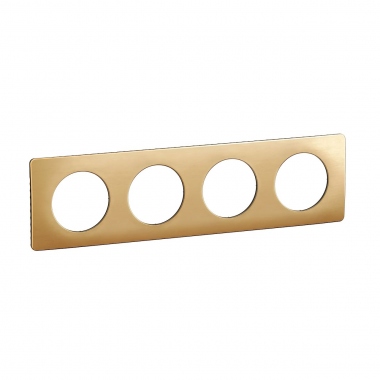 Plaque de finition - 4 Postes - Laiton Satin� - Legrand C�liane CP1204