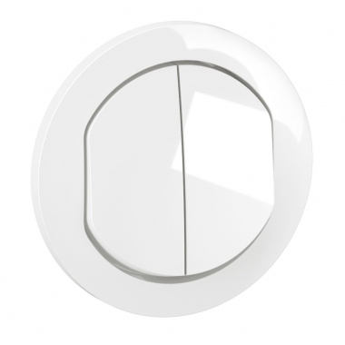 Enjoliveur - Pour m�canisme de commande - Double - IP44 - Blanc - Legrand C�liane CB4001