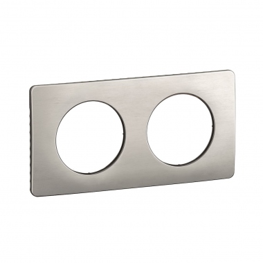 Plaque de finition - 2 Postes - Aluminium satin� - Legrand C�liane CP1702
