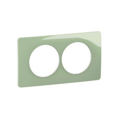 Plaque de finition - 2 Postes - Entraxe 57 mm - Vert C�ladon - Legrand C�liane CP0506