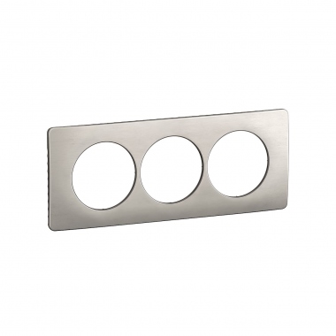 Plaque de finition - 3 Postes - Entraxe 57 mm - Aluminium satin� - Legrand C�liane CP1707
