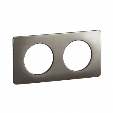 Plaque de finition - 2 Postes - Acier satin� - Legrand C�liane CP1802