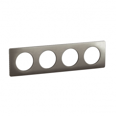 Plaque de finition - 4 Postes - Acier satin� - Legrand C�liane CP1804