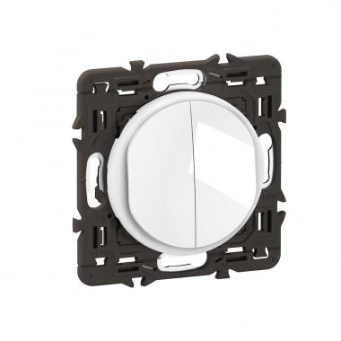 Va et vient + bouton poussoir - Pr�mont� - Blanc - Legrand C�liane CC2031