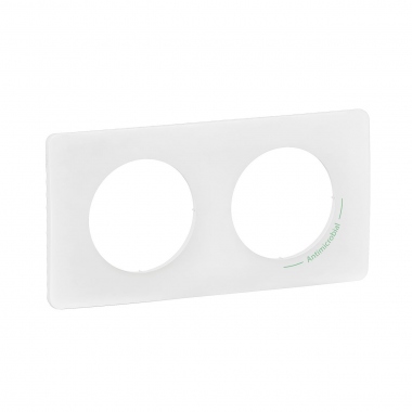 Plaque de finition - 2 Postes - Blanc antimicrobien - Legrand C�liane CP2602